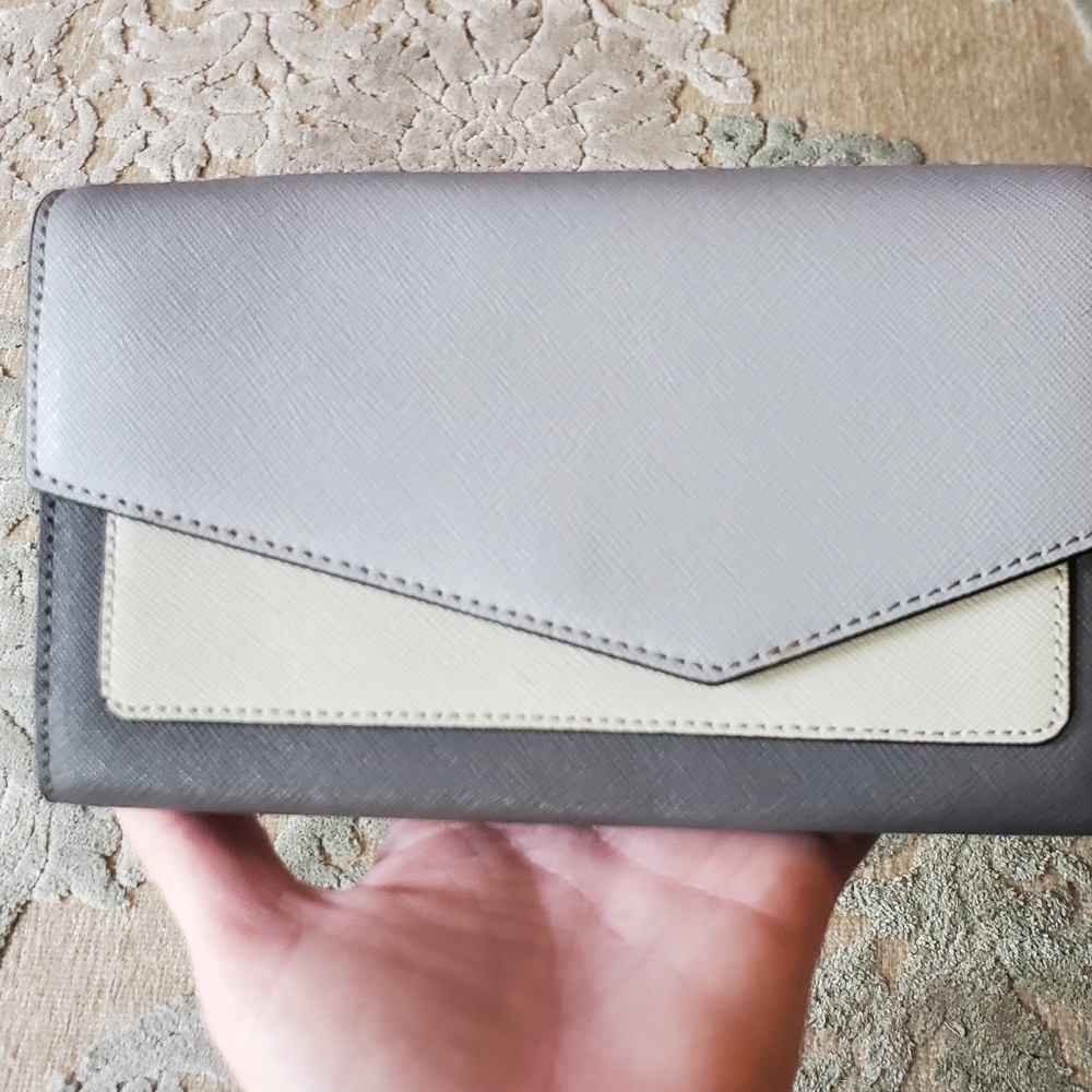 New Botkier Cobble Hill (Smoke Combo) Leather Clutch Wallet.